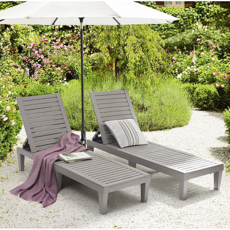 Nestl Waterproof, Lightweight, and Adjustable Outdoor Polyresin Chaise ...